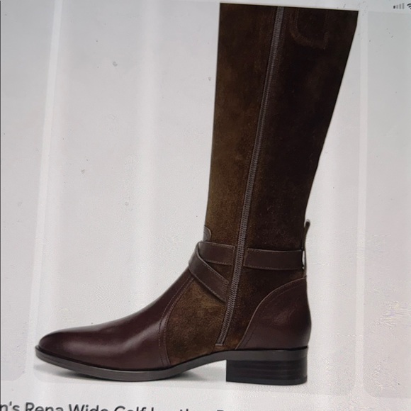 Naturalizer Chocolate Suede and Leather Upper Boots  Wide Calf 7 1/2 - Picture 6 of 9